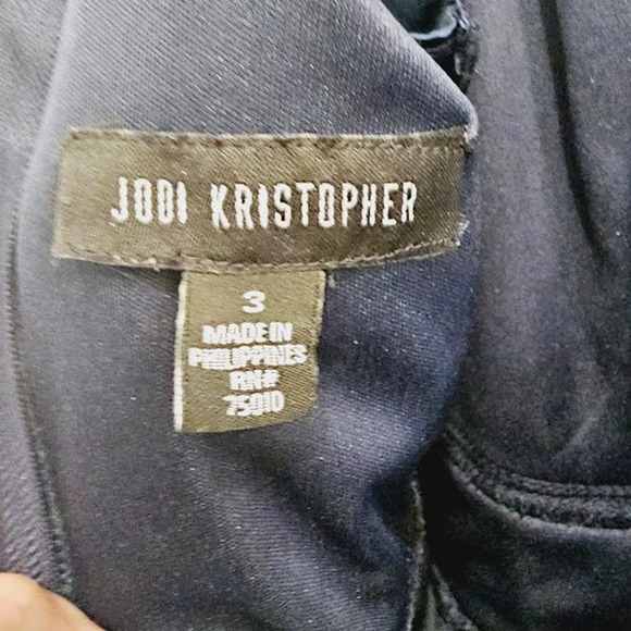 Jodi Kristopher Navy Blue Back Zipper Cocktail Party Dress- Women's Size 3 - Picture 4 of 4